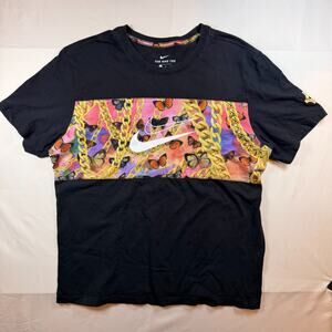 Nike x Kevin Durant Butterfly Gold Chains Graphic Short Sleeve Shirt Mens Size L